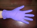 NBR加厚款工作手套無粉衛生手套紫色手套檢驗手套Nitrile手套合成乳膠耐酸鹼輕化學電子專用耐油手套